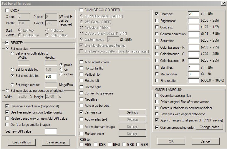 Irfanview advanced settings